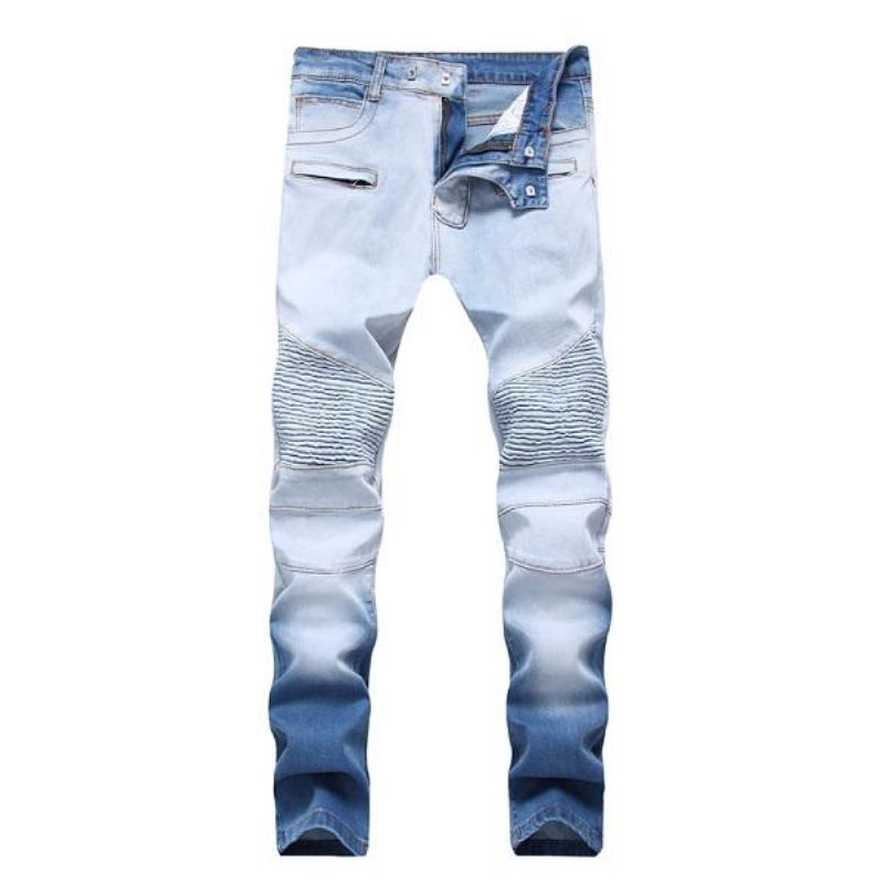 Elasticitet Tvättade Bomullsjeans