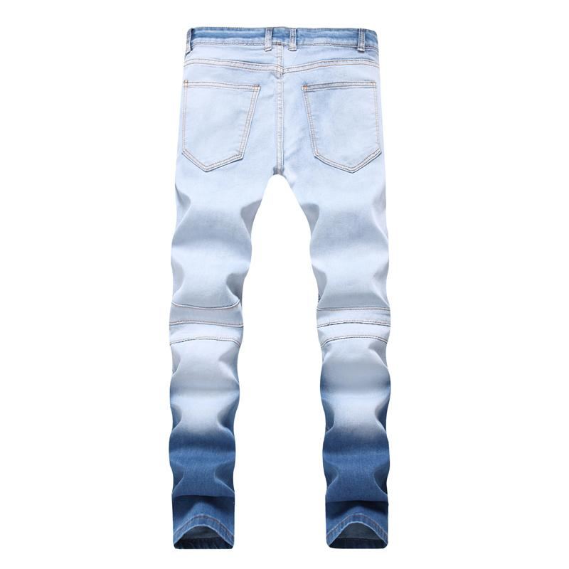 Elasticitet Tvättade Bomullsjeans