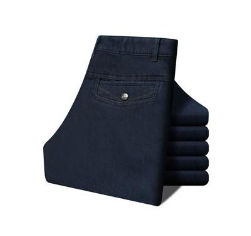 Elastiska Casual Jeans Med Hög Midja