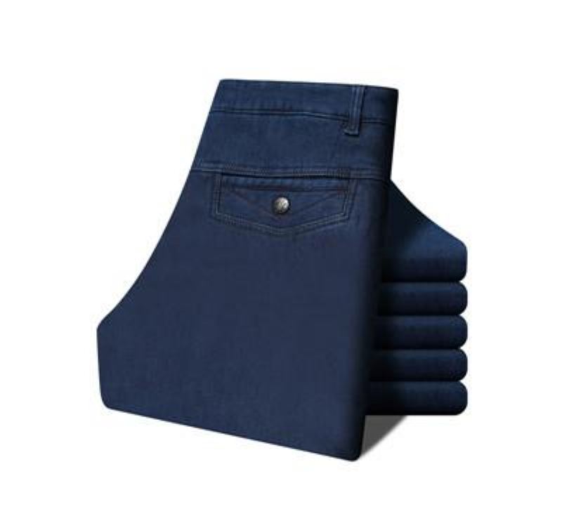 Elastiska Casual Jeans Med Hög Midja