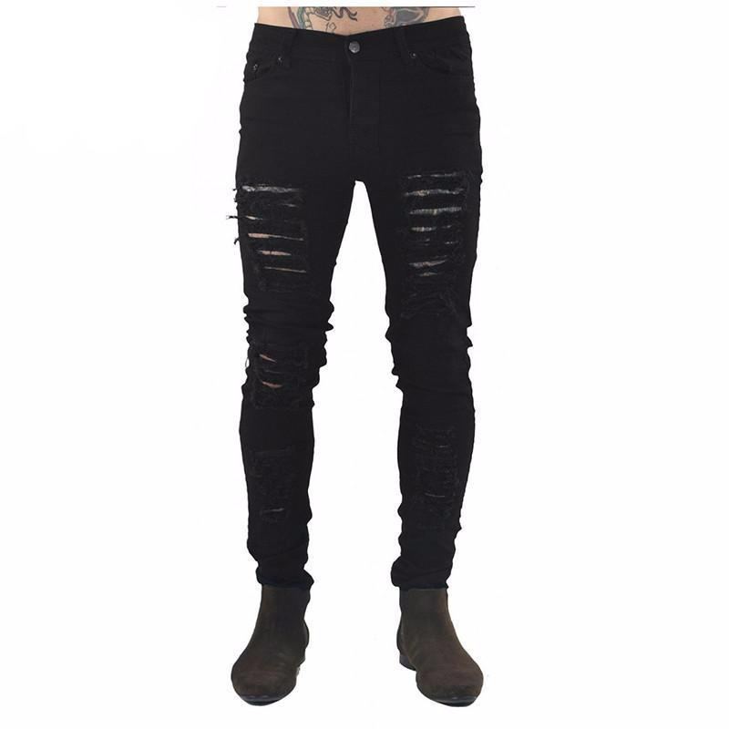 Hip Hop Swag Distressed Slim Jeans 3 Färger