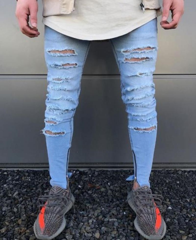 Hip Hop Swag Distressed Slim Jeans 3 Färger