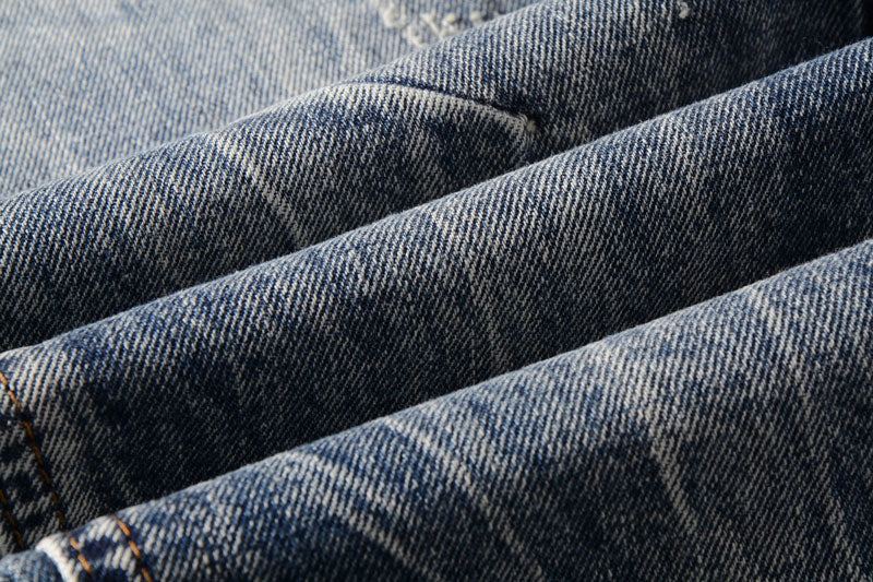 Italienska Designerjeans Med Rak Passform