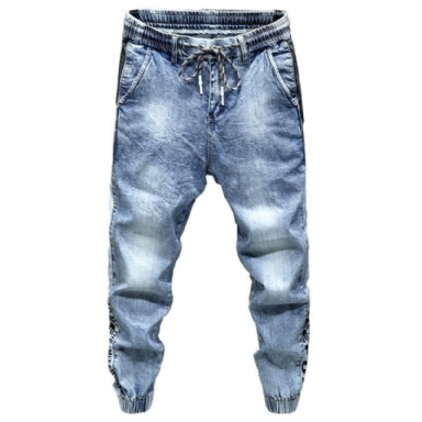 Jeans Med Elastisk Dragsko I Midjan