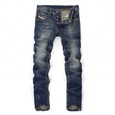 Mörkblå Färgtryckta Jeans