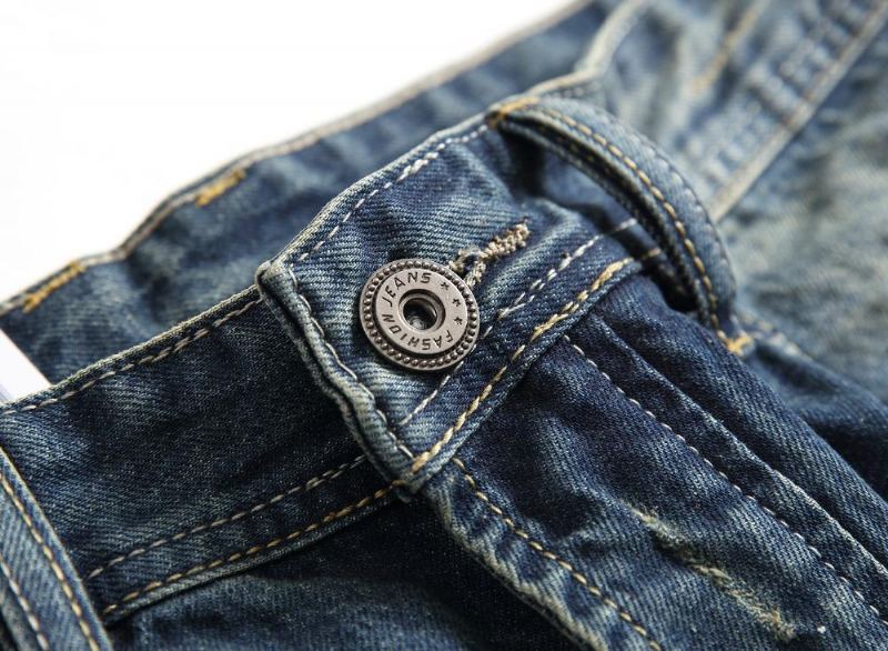 Mörkblå Färgtryckta Jeans