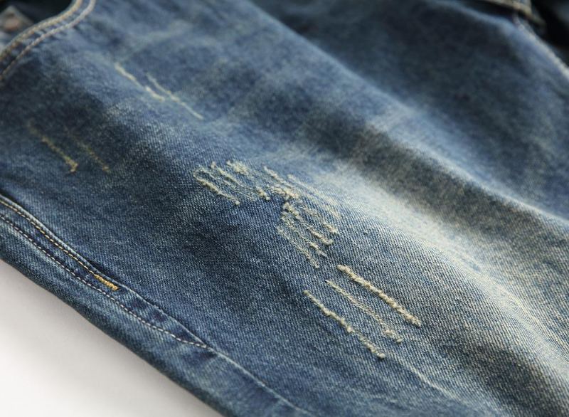 Mörkblå Färgtryckta Jeans