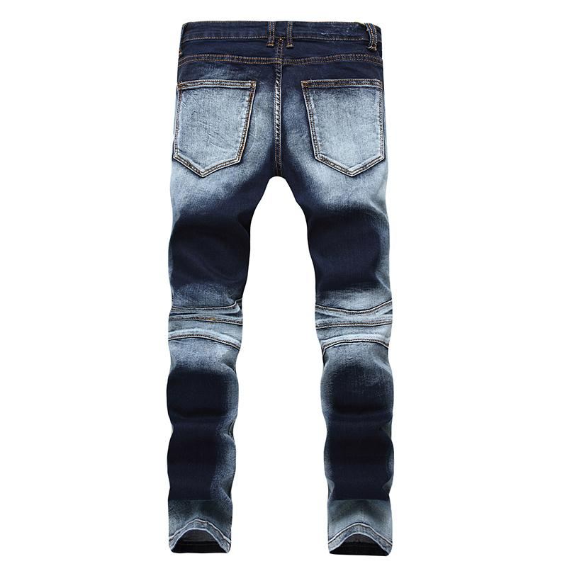 Plisserade Jeans I Stretchig Denim