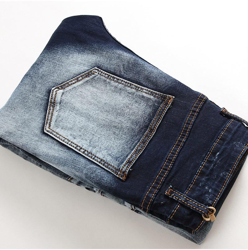 Plisserade Jeans I Stretchig Denim