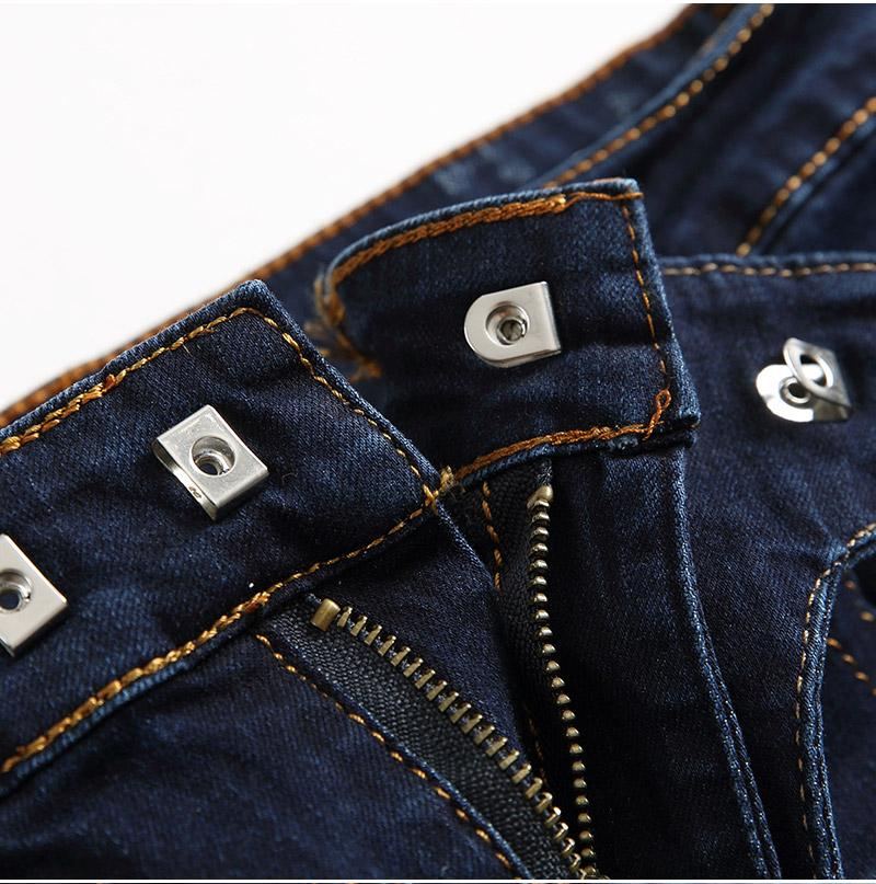 Plisserade Jeans I Stretchig Denim