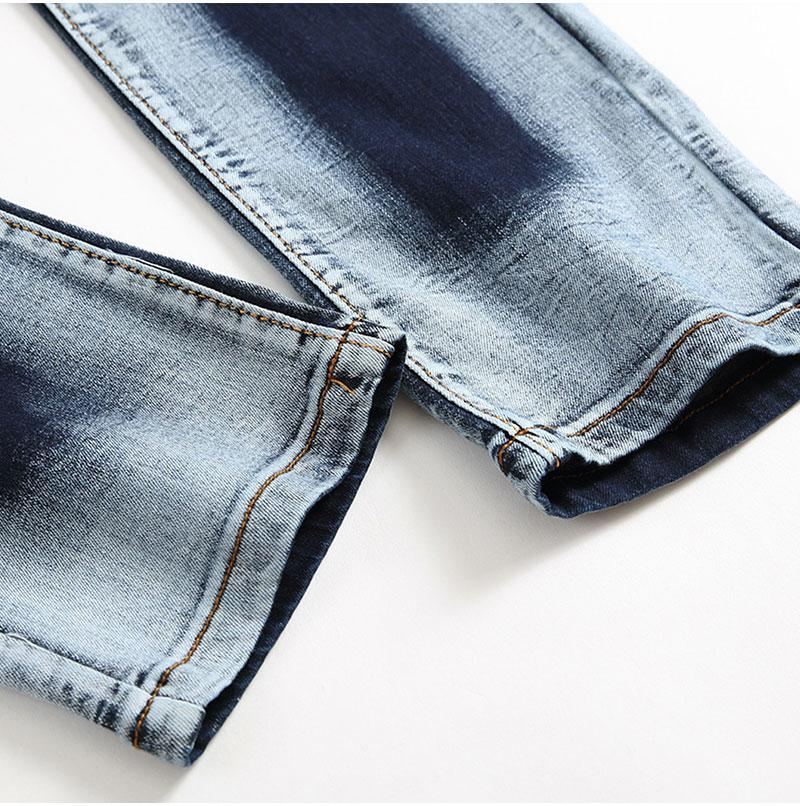 Plisserade Jeans I Stretchig Denim