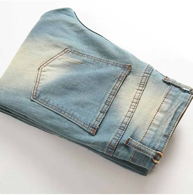 Plisserade Jeans I Stretchig Denim