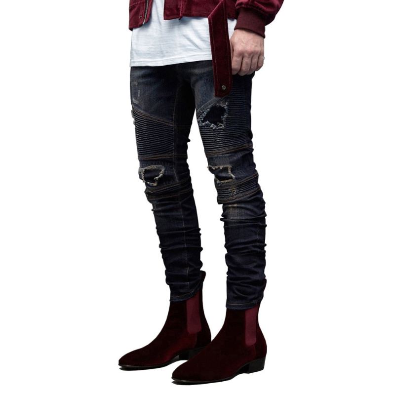 Rippade Biker Jeans