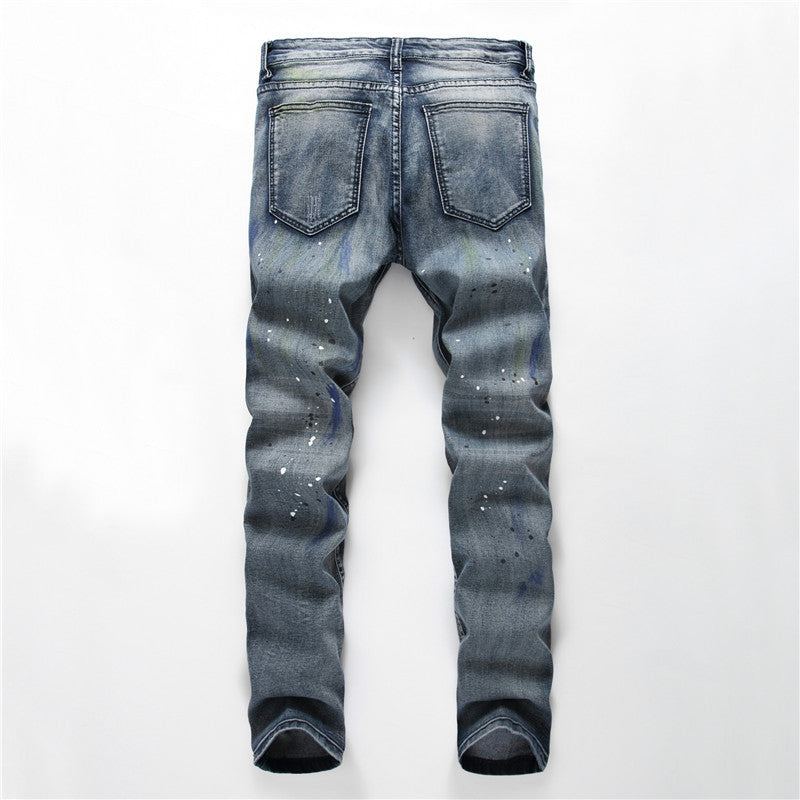 Rock Splash-ink Stretch Ripped Skinny Jeans