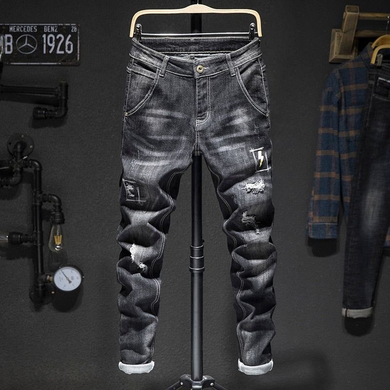 Slim Fit Distressed Streetwear-jeans