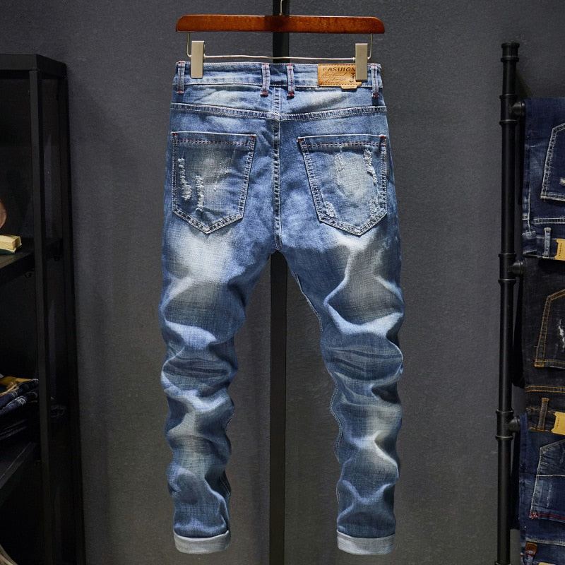 Stretch-frayed Jeans