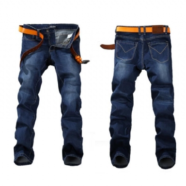 Stretch Jeans Med Fjäder