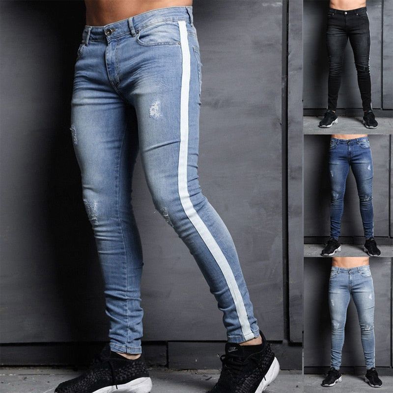 Stretchrandiga Sidojeans