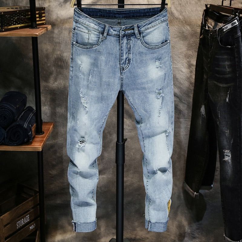 Super Skinny Elastic Jogger Ankel Långa Jeans