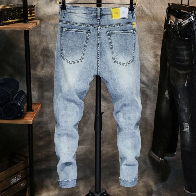 Super Skinny Elastic Jogger Ankel Långa Jeans