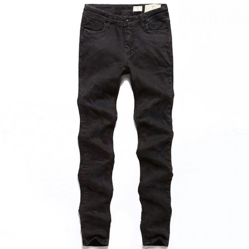 Svarta Jeans Med Slitna Denim