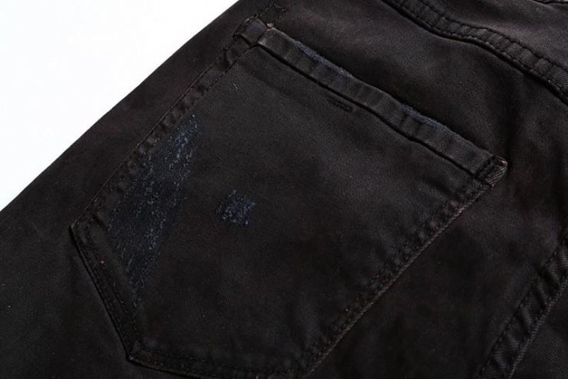 Svarta Jeans Med Slitna Denim