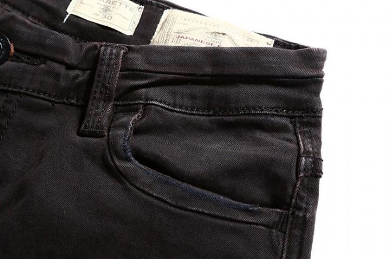 Svarta Jeans Med Slitna Denim