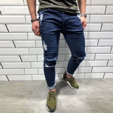 Trend Knähål Dragkedjor Jeans