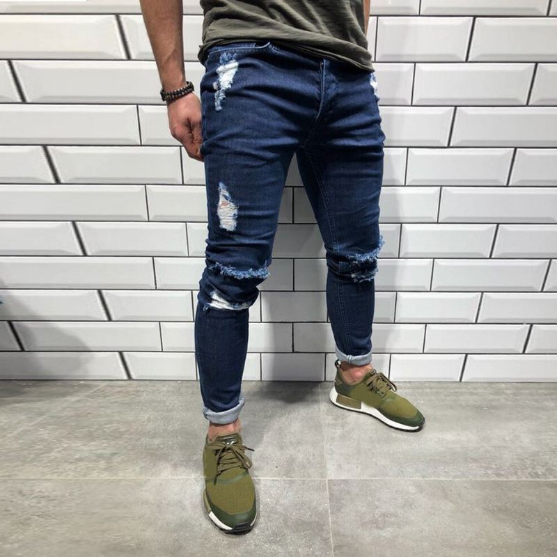 Trend Knähål Dragkedjor Jeans