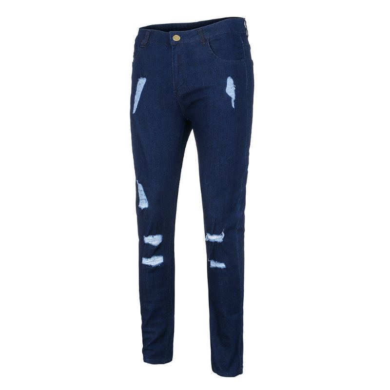 Trend Knähål Dragkedjor Jeans