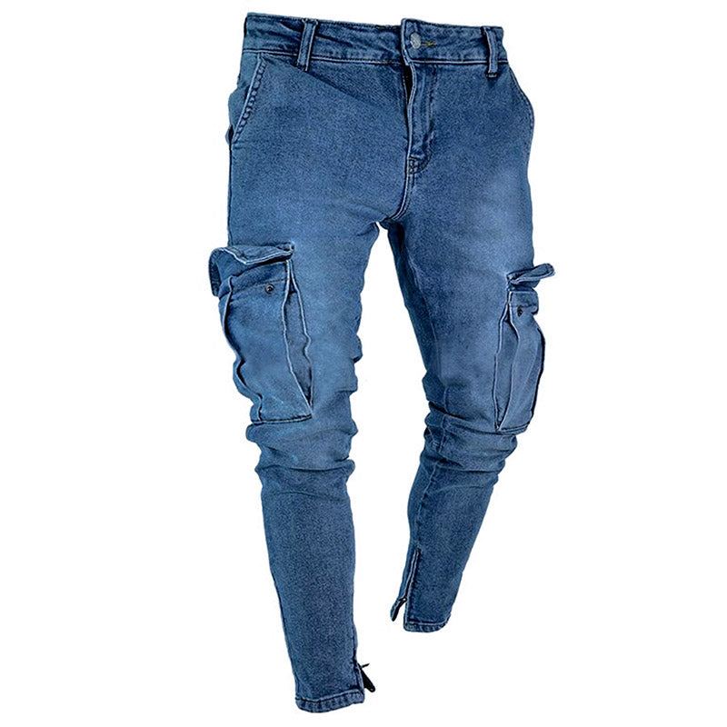 Trend Knee Hole Zipper Feet Jeans