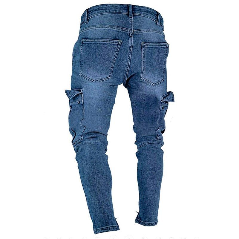 Trend Knee Hole Zipper Feet Jeans