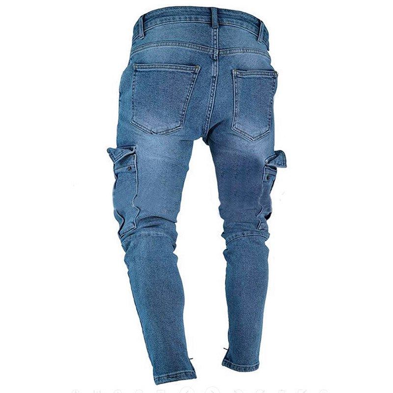 Trend Knee Hole Zipper Feet Jeans