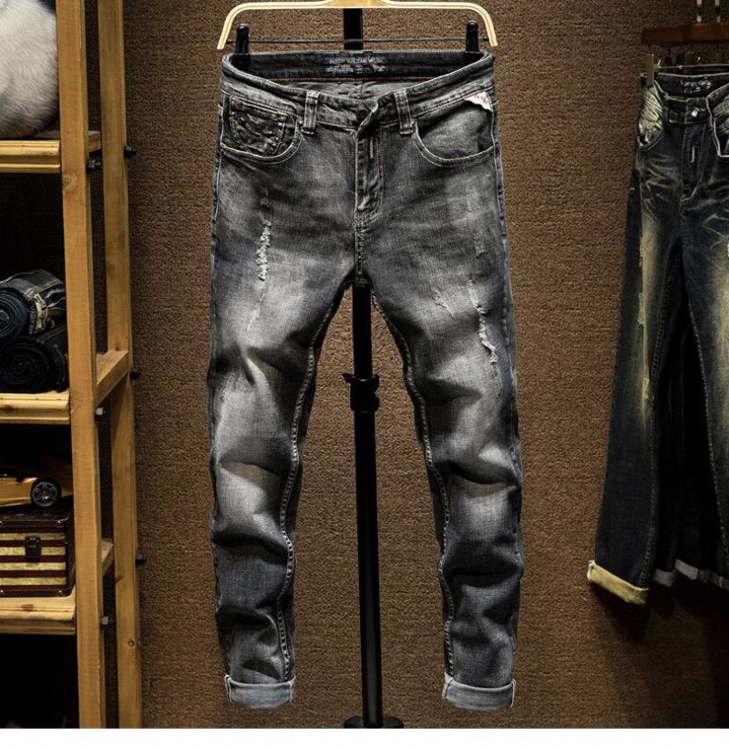 Trendiga Streetwear-jeans Med Stretchig Passform