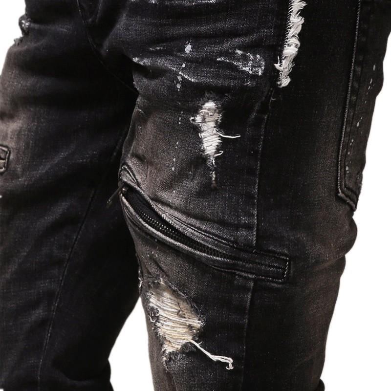 Vintage Distressed Jeans I Hög Kvalitet