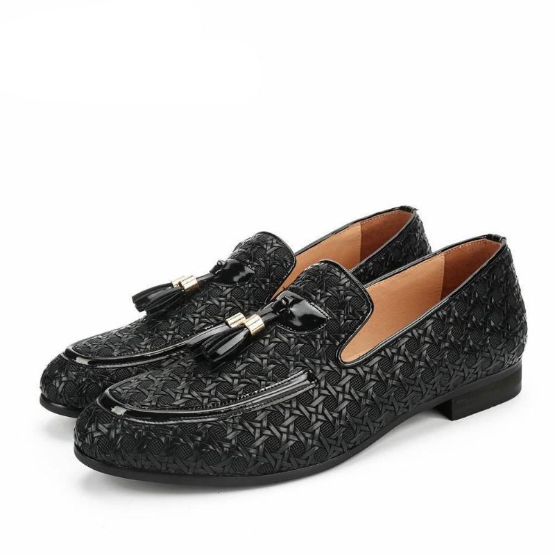 Eleganta Flätade Loafers I Läder