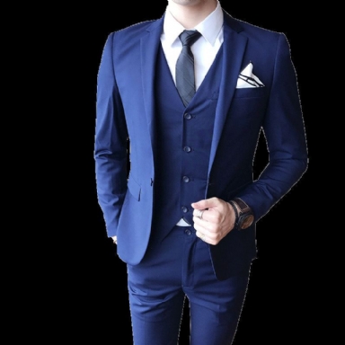 Designer Skräddarsydd Elegant Slim Fit 3-delad Kostym