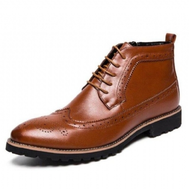 Ankel Brogues Boots Med Dragkedja