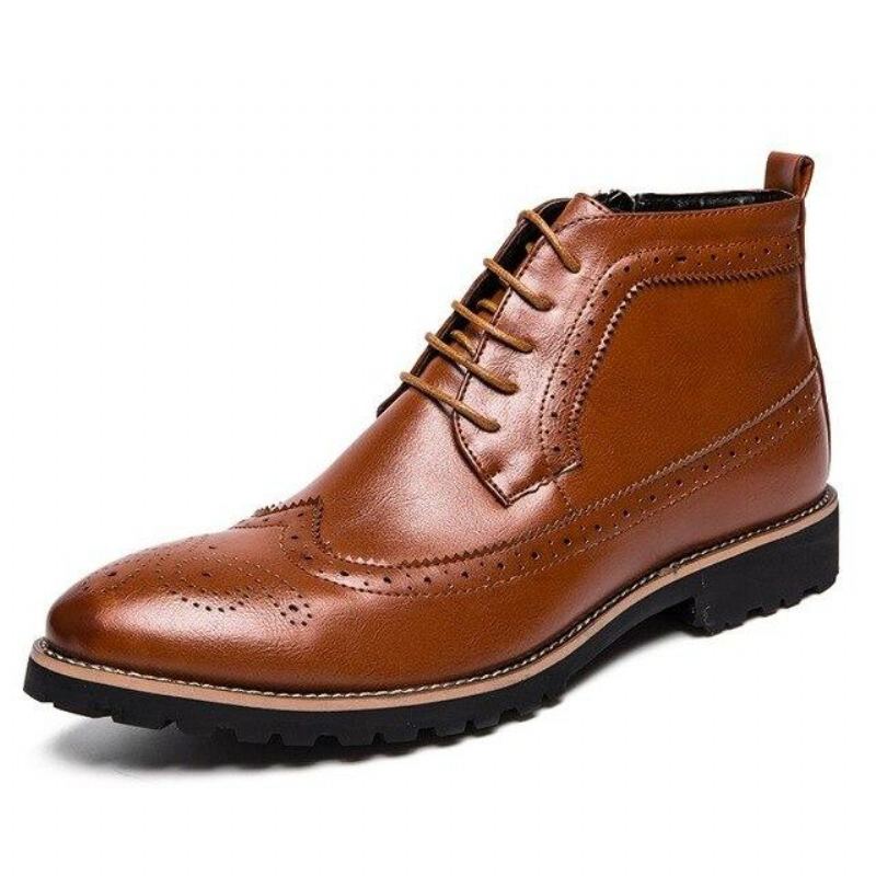 Ankel Brogues Boots Med Dragkedja