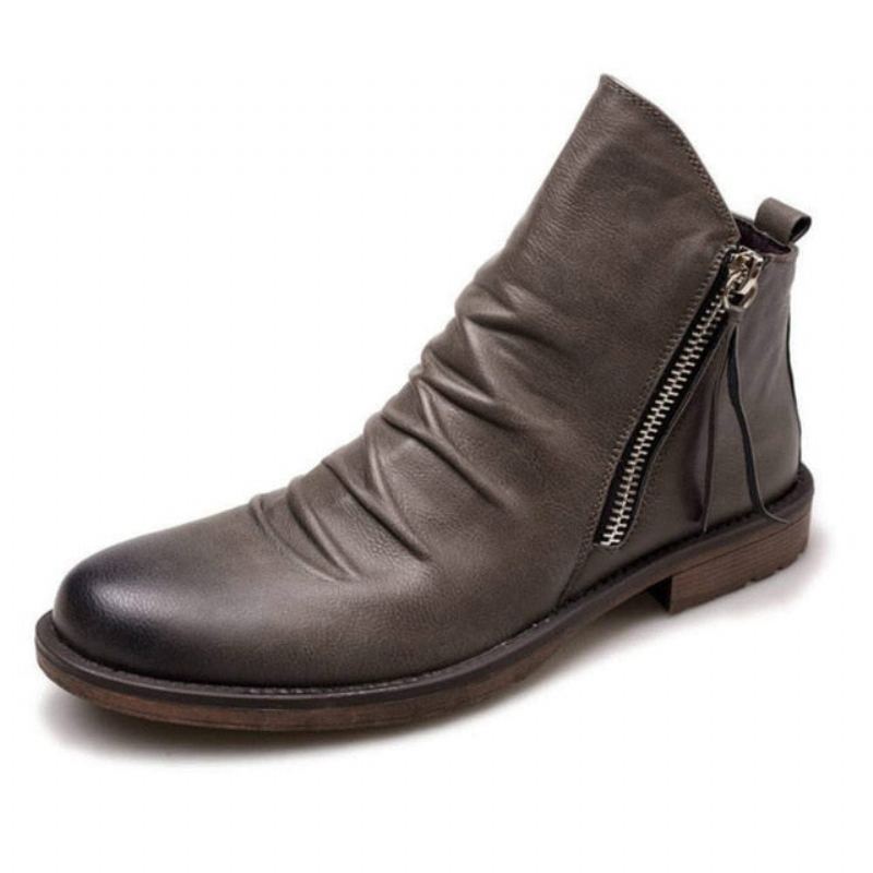 High-top Tassel Zip Pu-läderstövlar