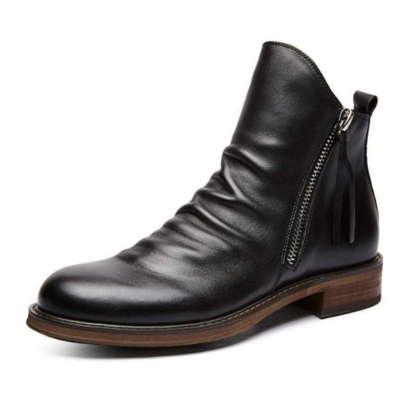 High-top Tassel Zip Pu-läderstövlar