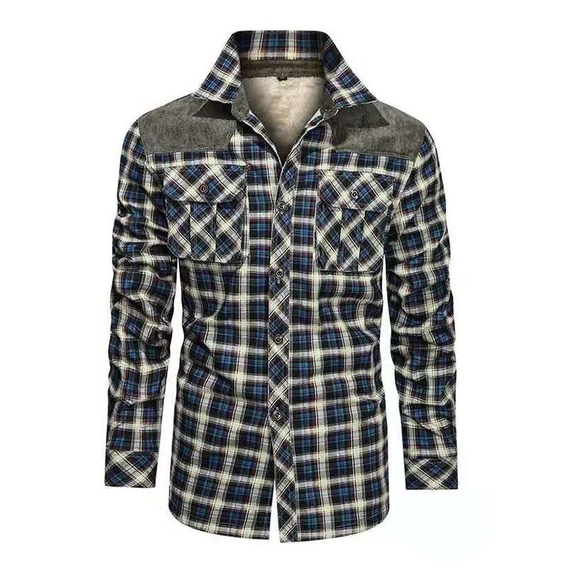 Designer Vinter Fleece Lumberjack Rutig Skjorta