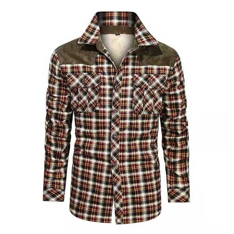 Designer Vinter Fleece Lumberjack Rutig Skjorta