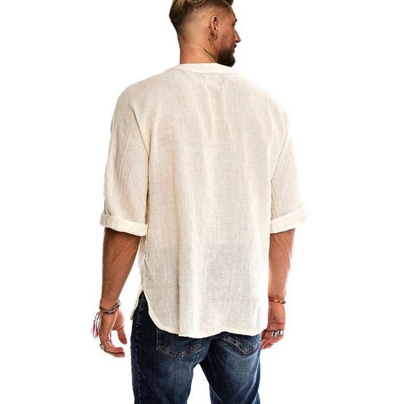 Off White Casual T-shirt För Män