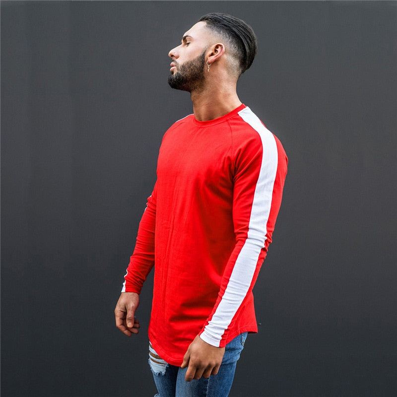 Side Stripe Muscle Hem T-shirt