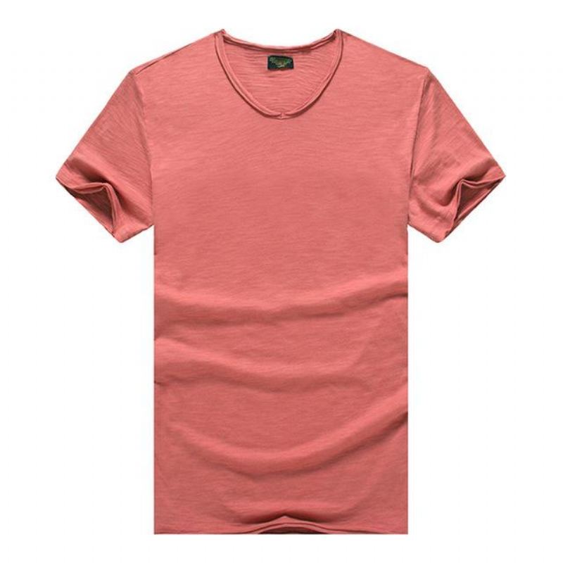 V-ringad Slim Fit T-shirt I Ren Bomull