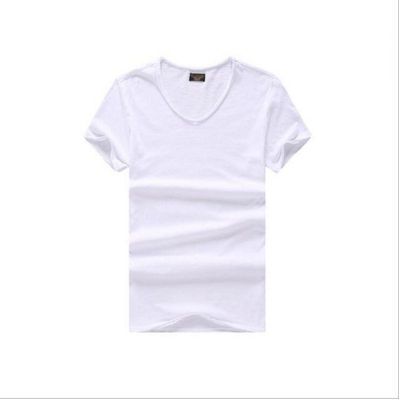 V-ringad Slim Fit T-shirt I Ren Bomull