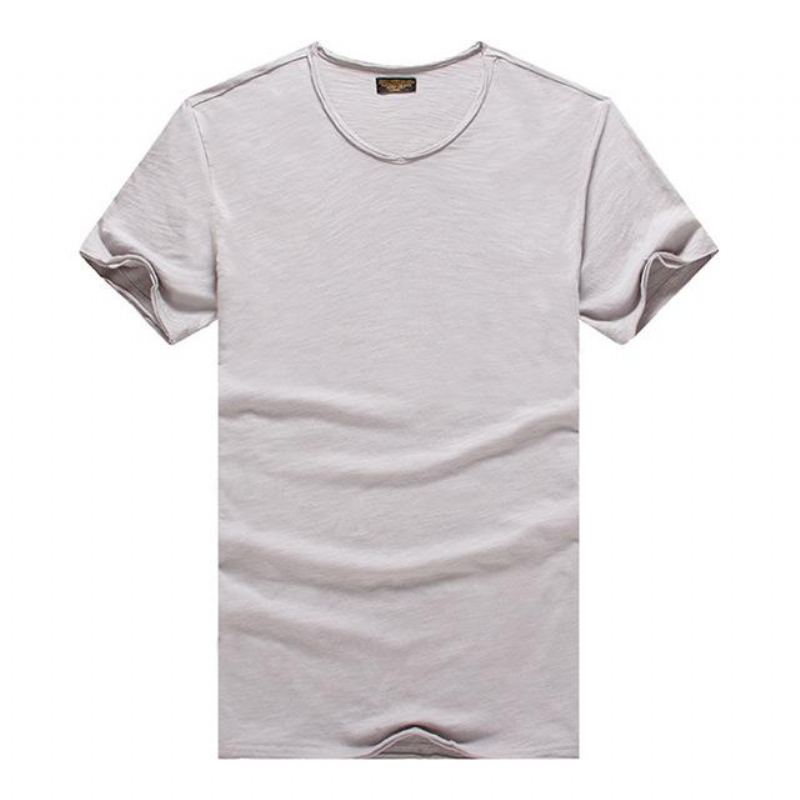 V-ringad Slim Fit T-shirt I Ren Bomull