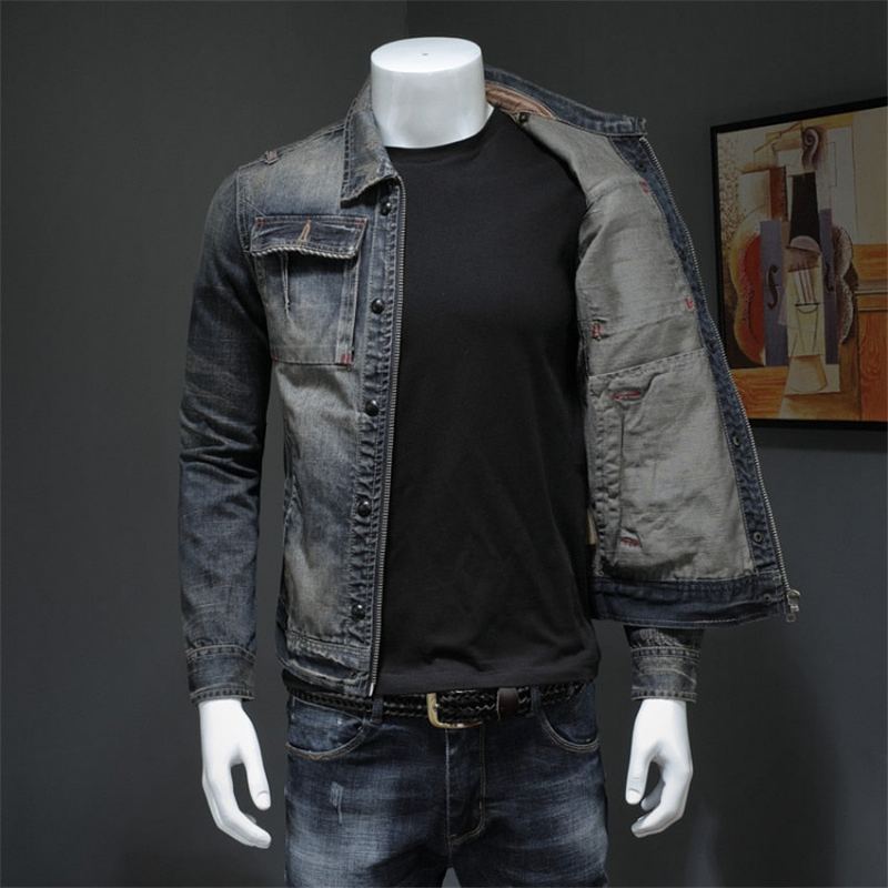 American Style Casual Zipper Jeans Jacka