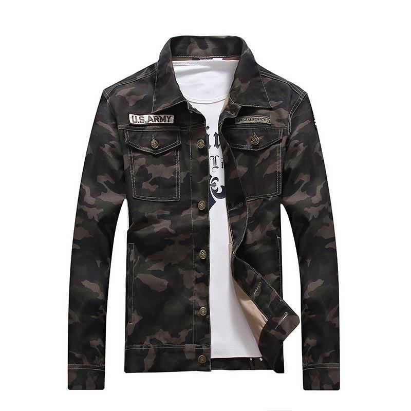 Denim Camouflage Windbreaker Ytterkläder Jacka